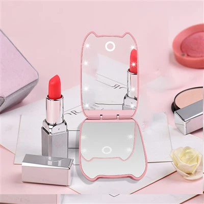Светодиодное компактное зеркало для макияжа путешествий